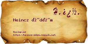Heincz Ádám névjegykártya